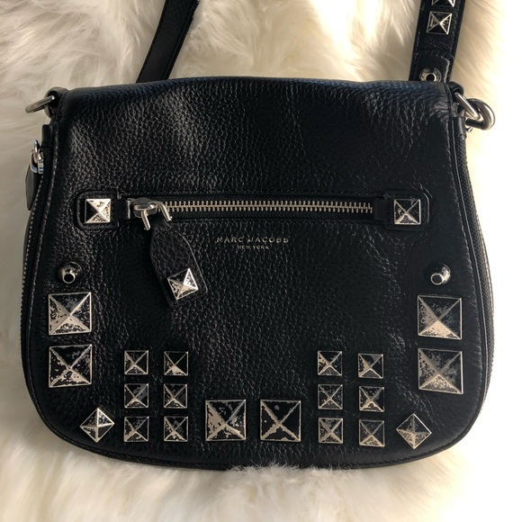 Marc Jacobs Handbags - Marc Jacobs Black Leather Studded Crossbody Bag
